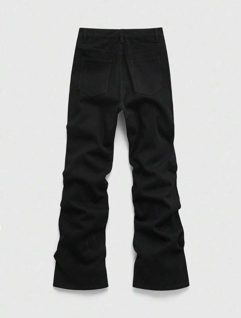 ROMWE MEN Street Life
Spring Casual Graphic Men'S Fashion Street Style Rhinestone Cross Graphic Slant Pocket Denim Jeans